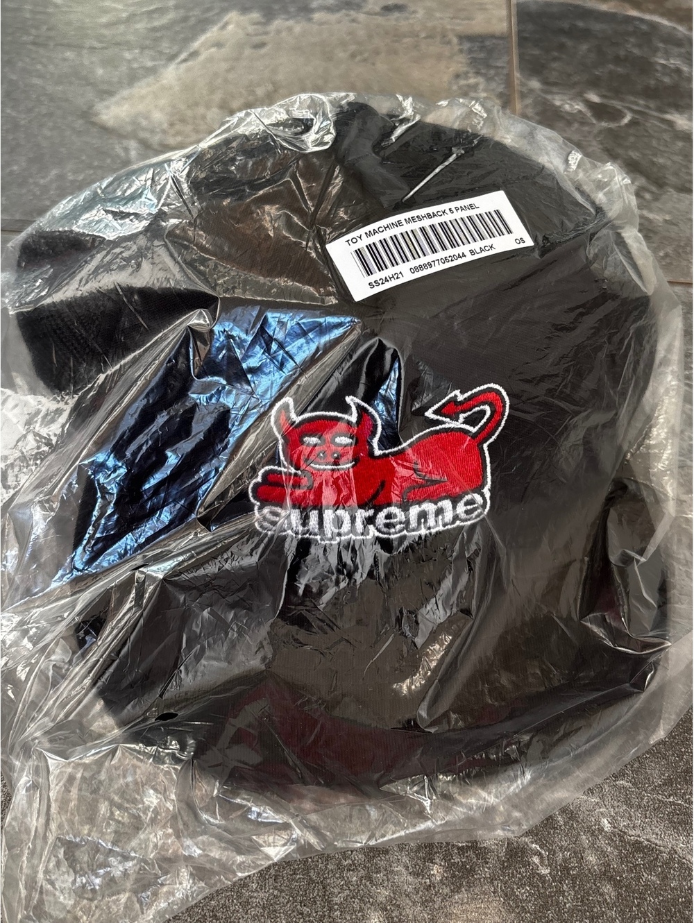 Supreme Toy Machine Meshback 5 Panel Hat SS24H21 Black OS